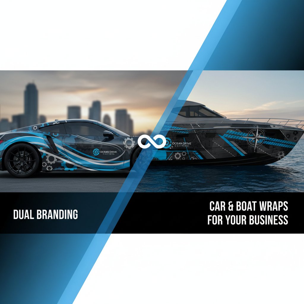 Dual Branding: Car and Boat Wraps for Your Business